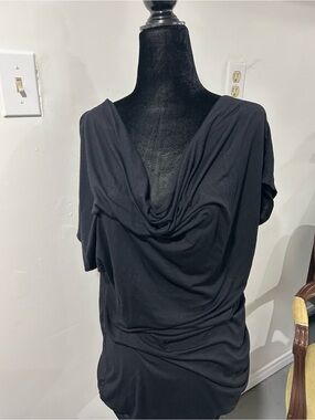 Jacob Black Draped Short Sleeve Top